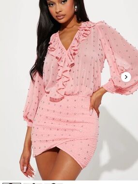 Baby Pink Bling Dress Size Small